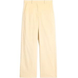 Butter Yellow Wide-Leg Velvet Trousers